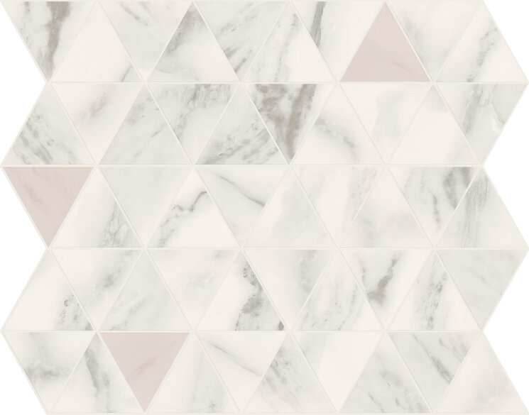 Декор 25x29 Mte. C. Silver Triangle Rose Tess. - Motif Extra - E570 з колекції Motif Extra Marca Corona