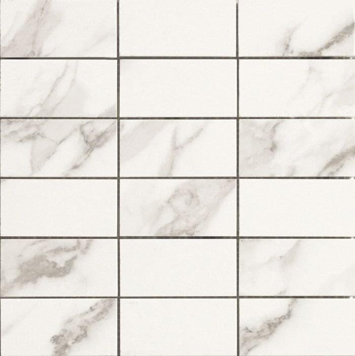 Мозаїка Mosaico Statuario Grigio Lucido 5x10 29.5x29.5 Marmoker Casalgrande Padana з колекції Marmoker Casalgrande Padana