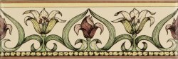 Бордюр Art Nouveau Lily Green 5x15.2 Artworks Colonial White Original Style