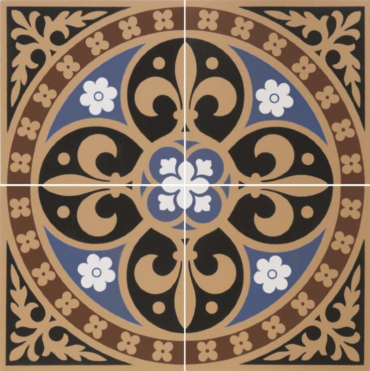 Панно Gladstone Blue-Red 30.4x30.4 Victorian Floor Tiles Original Style з колекції Victorian Floor Tiles Original Style Панно Gladstone Blue-Red 30.4x30.4 Victorian Floor Tiles Original Style з колекції Victorian Floor Tiles Original Style