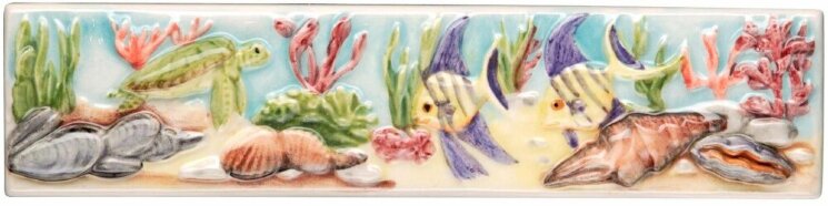 Бордюр Turtle And Angel Fish Border 5x20 La Belle Original Style з колекції La Belle Original Style Бордюр Turtle And Angel Fish Border 5x20 La Belle Original Style з колекції La Belle Original Style