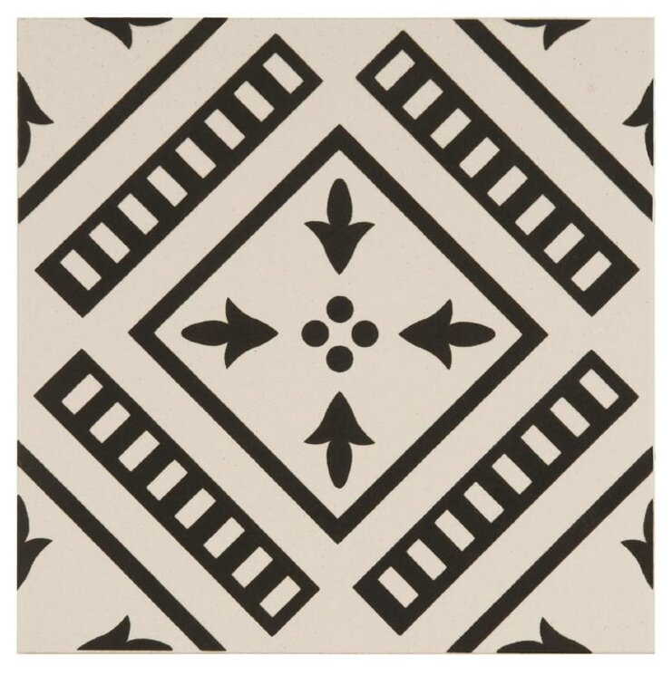 Декор Pompeii Black On Dover White 15.1x15.1 Odyssey Original Style з колекції Odyssey Original Style