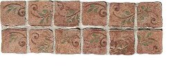 Бордюр (32.7x10) B6008- Fasciaebsuretegranato - Azteca-Maya