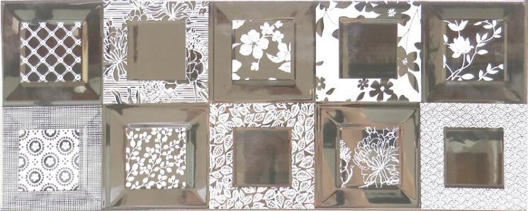 Декор Decor Bella Silver 20x50 Black And White Ibero з колекції Black And White Ibero