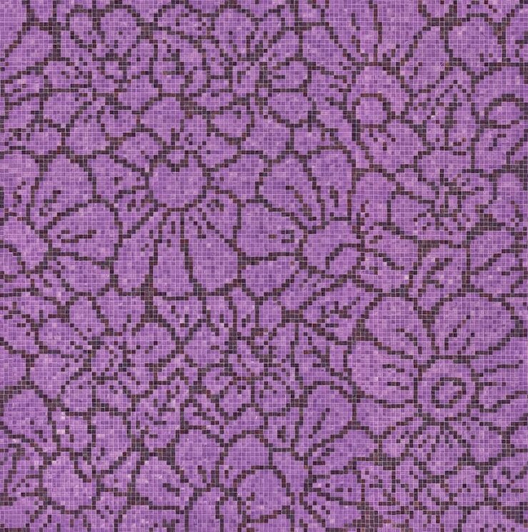 Мозаїка Graphic Flowers Purple 129.1x129.1 Decori 10 Bisazza з колекції Decori 10 Bisazza