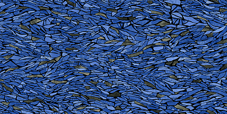 Плитка 59*118,2 Narciso Frammenti Zaffiro Lapp Lucido Ret Narciso Viva з колекції Narciso Viva