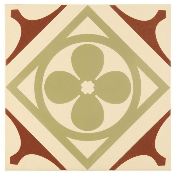 Декор Quatrefoil Dark Red Pale Green 30x30 Odyssey Original Style з колекції Odyssey Original Style Декор Quatrefoil Dark Red Pale Green 30x30 Odyssey Original Style з колекції Odyssey Original Style