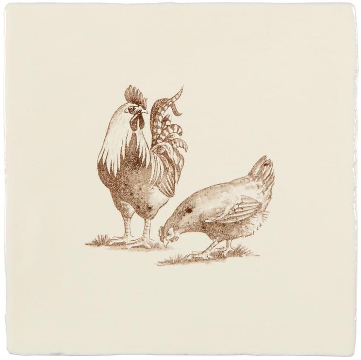 Декор Brood Of Chickens Sepia On Palomino 13x13 Residence Winchester з колекції Residence Winchester
