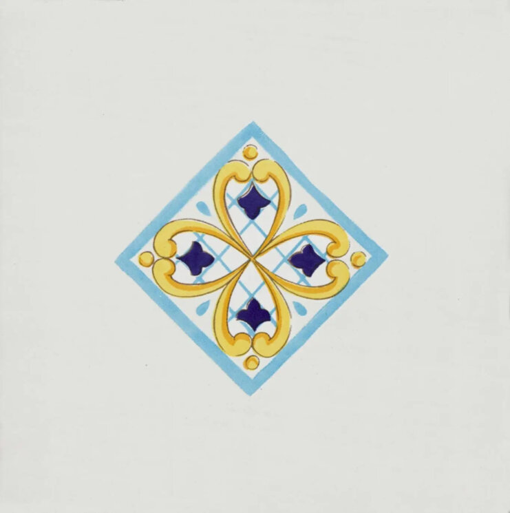 Декор Cotto Mediterraneo Decoro Seiano Blu Luc - 22x22 SDS2296P Cotto Mediterraneo з колекції Cotto Mediterraneo Savoia