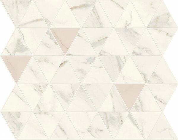 Плитка Calacatta Triangle Gold Tessere Rombi 25x29 Motif Marca Corona з колекції Motif Marca Corona