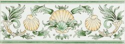 Бордюр Scallop Shellsgreen And Buff 5x15.2 Artworks Brilliant White Original Style