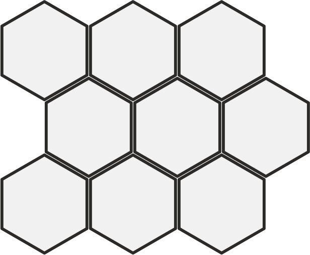 Мозаїка (31x38) 21919 Hexagon mosaic white Eq-10M - Scale з колекції Scale Equipe