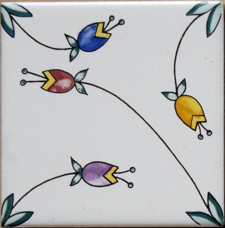 Декор (10x10) Tulipani10 IDecori - Ceramica Artistica Vietrese з колекції Ceramica Artistica Vietrese Giovanni De Maio