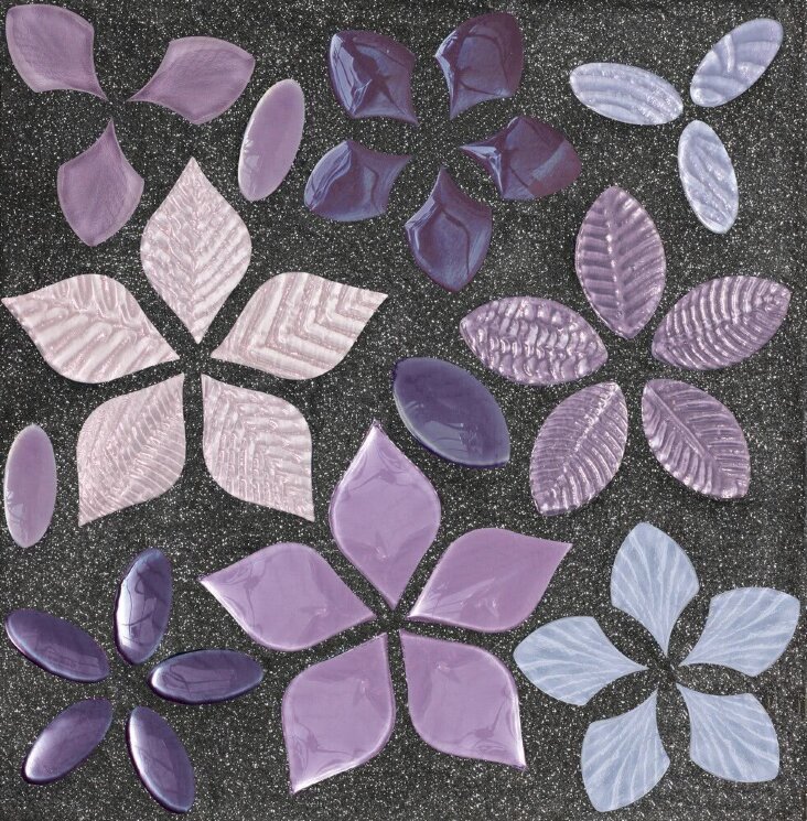 Мозаїка (30x30) FFM-SU-VI Foglie Fantasia Mix Violet Mosaico - Naturae з колекції Naturae VetroVivo