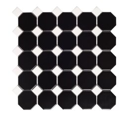 Мозаїка 29.5x29.5 Octogon Black Matt Intermatex Octogon
