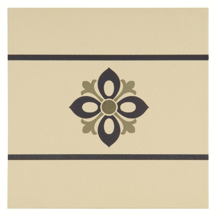 Декор Bohemia Border Dublin Khaki And Dark Blue On White 15.1x15.1 Odyssey Original Style з колекції Odyssey Original Style