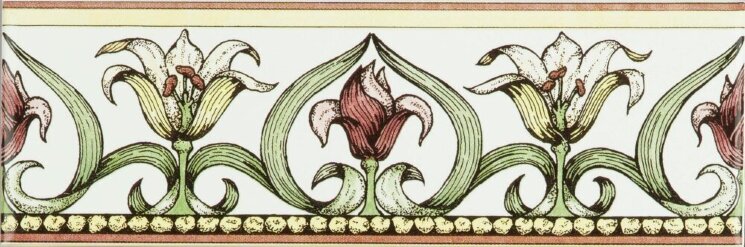 Бордюр Art Nouveau Lilygreen 5x15.2 Artworks Brilliant White Original Style з колекції Artworks Brilliant White Original Style Бордюр Art Nouveau Lilygreen 5x15.2 Artworks Brilliant White Original Style з колекції Artworks Brilliant White Original Style