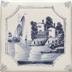 Декор Delft River Scenes Ship And House 12.7x12.7 Classic Winchester