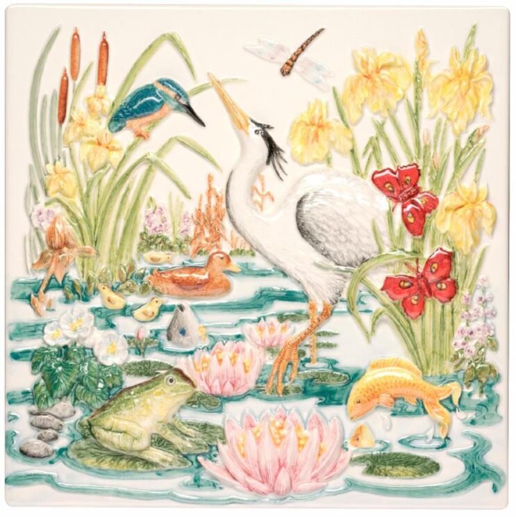 Декор Lily Pond Plaque Clematis 30x30 La Belle Original Style з колекції La Belle Original Style Декор Lily Pond Plaque Clematis 30x30 La Belle Original Style з колекції La Belle Original Style