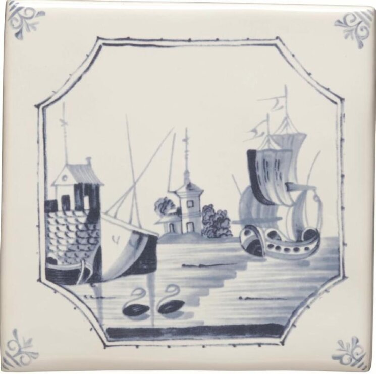 Декор Delft River Scenes Ship And Island 12.7x12.7 Classic Winchester з колекції Classic Winchester Декор Delft River Scenes Ship And Island 12.7x12.7 Classic Winchester з колекції Classic Winchester