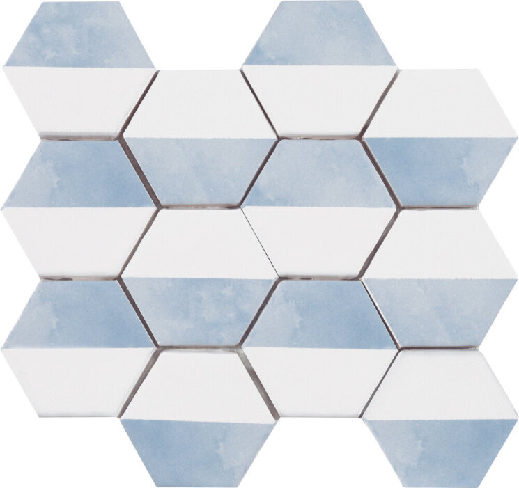 Мозаїка (23.2x26.4) Malla Panal Hexagon Dec.3 Azul - Panal Hexagon з колекції Panal Hexagon Cevica