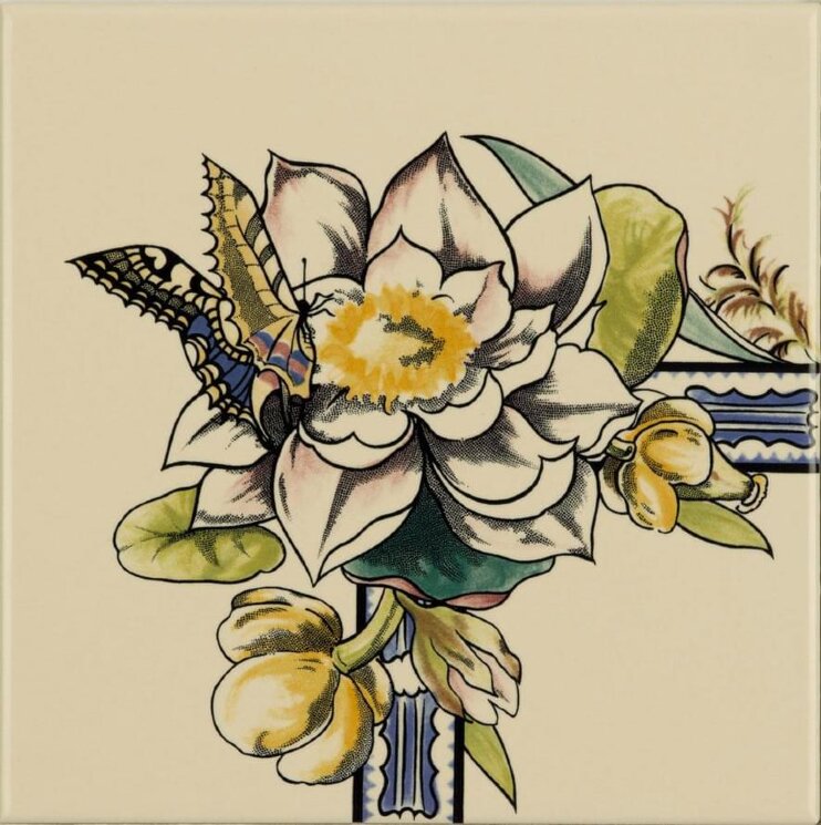 Декор Birds And Butterfly Corner Tile 15.2x15.2 Artworks Colonial White Original Style з колекції Artworks Colonial White Original Style Декор Birds And Butterfly Corner Tile 15.2x15.2 Artworks Colonial White Original Style з колекції Artworks Colonial White Original Style