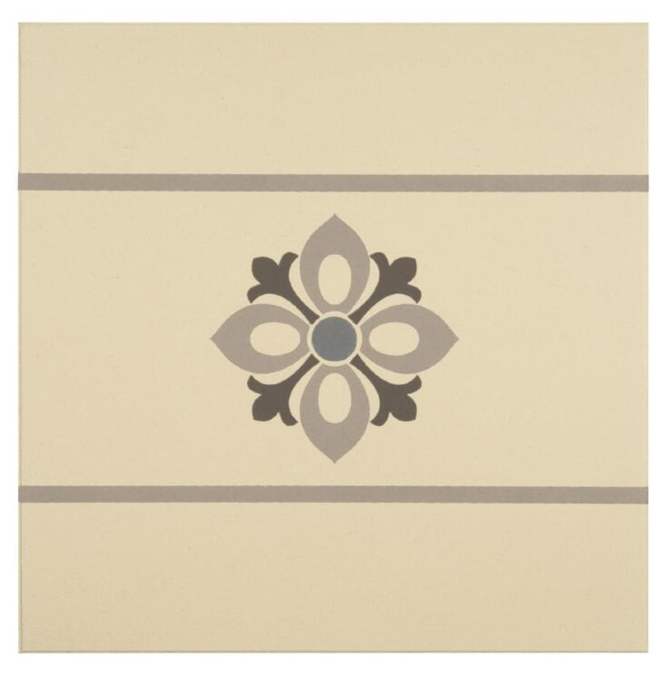 Декор Bohemia Border Light Blue Light Grey And Dark Grey On White 15.1x15.1 Odyssey Original Style з колекції Odyssey Original Style