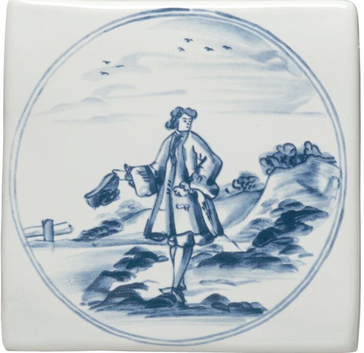 Декор Delft Figures In A Landscape Man With Hat 12.7x12.7 Classic Winchester з колекції Classic Winchester Декор Delft Figures In A Landscape Man With Hat 12.7x12.7 Classic Winchester з колекції Classic Winchester