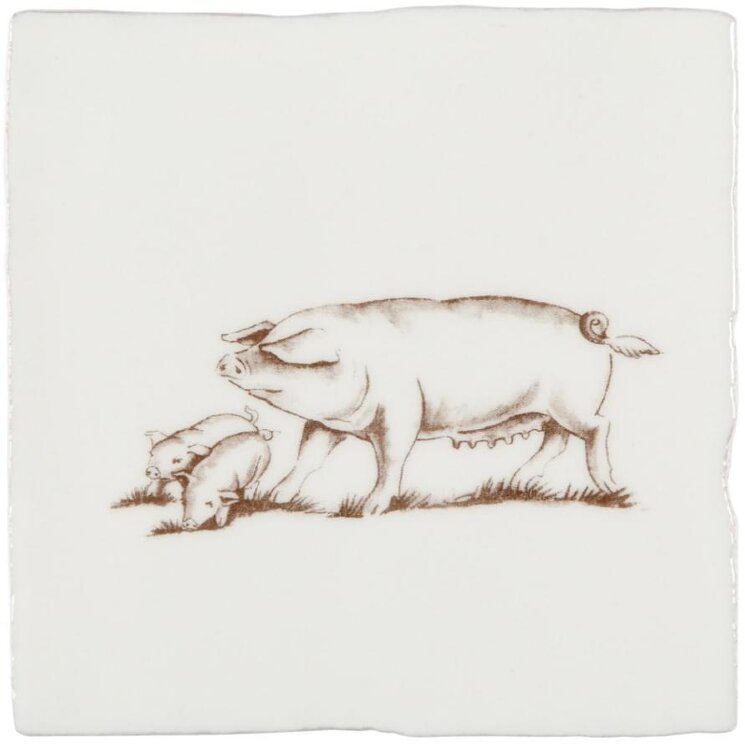 Декор Litter Of Pigs Sepia On Papyrus 13x13 Residence Winchester з колекції Residence Winchester