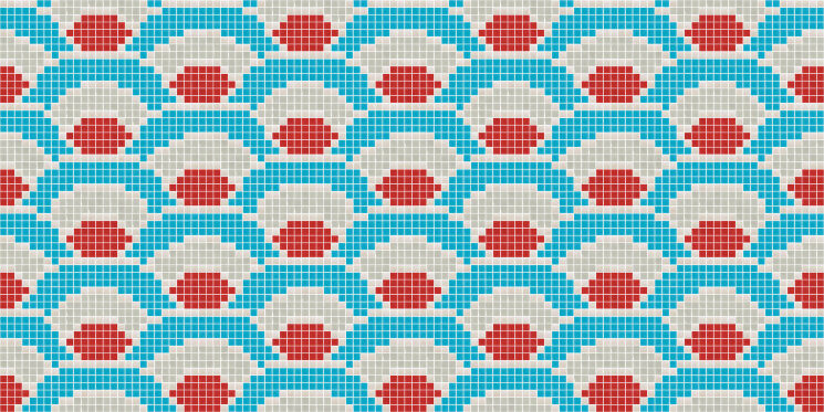 Мозаїка 2,5x2,5 Japan Pattern Osaka Red Glossy-North Pacific з колекції North Pacific Hisbalit