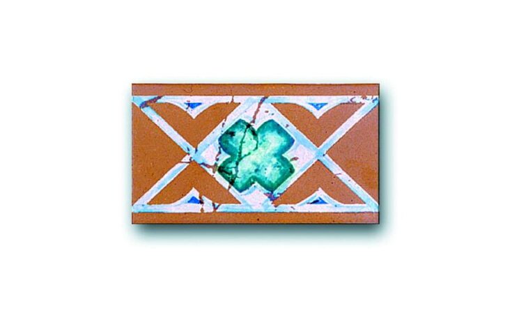 Декор Tabica Catedral Verde 12x32.5 Decorado Gres De Aragon з колекції Decorado Gres De Aragon