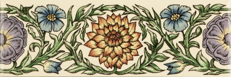 Бордюр Knot Garden Blue And Yellow 5x15.2 Artworks Colonial White Original Style з колекції Artworks Colonial White Original Style