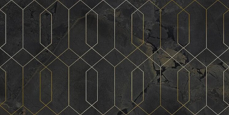 Декор 60x120 JURASSIC BLACK POLISHED LUX DECOR RECT. ITT Ceramic Jurassic з колекції Jurassic ITT Ceramic