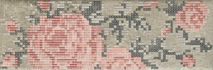 Декор Inserto Flowers Grey 8.6x26.2 Docklands Cir з колекції Docklands Cir