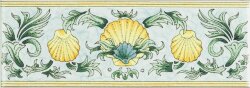Бордюр Scallop Shellsblue And Yellow 5x15.2 Artworks Brilliant White Original Style