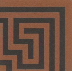 Вставка Greek Key Corner Black On Red 5.3x5.3 Victorian Floor Tiles Original Style