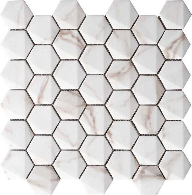 Мозаїка 30x30 Marmorea Hexagonal Calacata з колекції Marmorea Grespania
