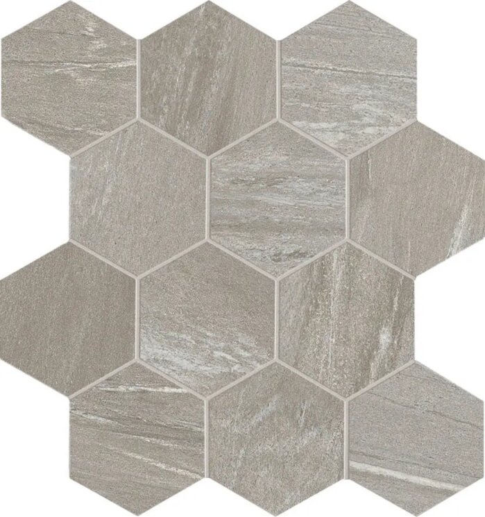 Мозаїка 35x37.5 DCOSEM04 ComfortS Esagona Mix(T12)Ash Dom Ceramiche Comfort S з колекції Comfort S Dom Ceramiche