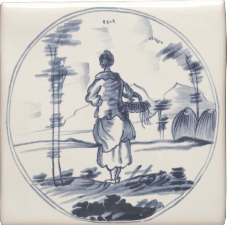 Декор Delft Figures In A Landscape Woman With Basket 12.7x12.7 Classic Winchester з колекції Classic Winchester
