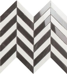 Мозаїка Pietra Grey/Statuarietto Mosaico Chevron Lap 26x30 Lux Experience Impronta