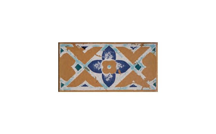 Декор Tabica Catedral Azul 12x32.5 Decorado Gres De Aragon з колекції Decorado Gres De Aragon