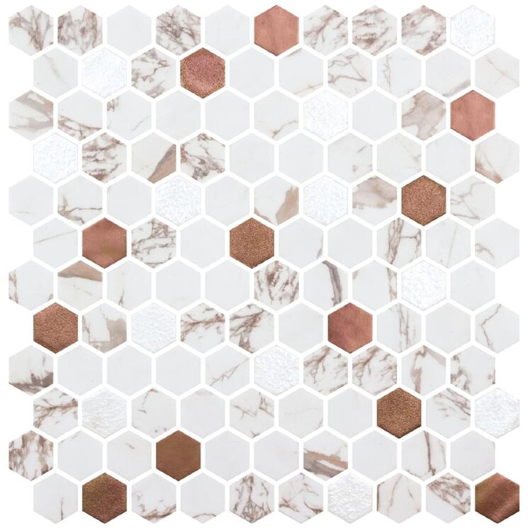 Мозаїка Habana Copper 30.1x29 Hex Marmoreal Onix Mosaico з колекції Hex Marmoreal Onix Mosaico Мозаїка Habana Copper 30.1x29 Hex Marmoreal Onix Mosaico з колекції Hex Marmoreal Onix Mosaico