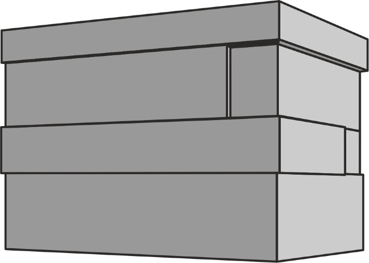 Кутовий елемент 20x10x15 Palissandro3 Dangolo Esterno Azul - Palissandro 3D - J87449 з колекції Palissandro 3D Rondine