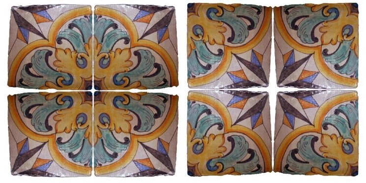Декор (20x20) Piastrelle Maioliche Repro 074/C - Maioliche Repro з колекції Maioliche Repro Scianna