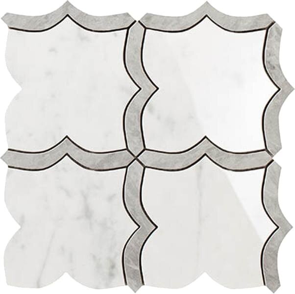 Мозаїка Grigio Versilia/Statuarietto Mosaico Arabesque Mix 30x30 Lux Experience Impronta з колекції Lux Experience Impronta