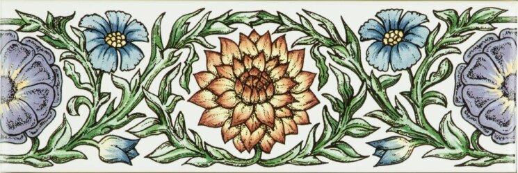 Бордюр Knot Gardenblue And Yellow 5x15.2 Artworks Brilliant White Original Style з колекції Artworks Brilliant White Original Style