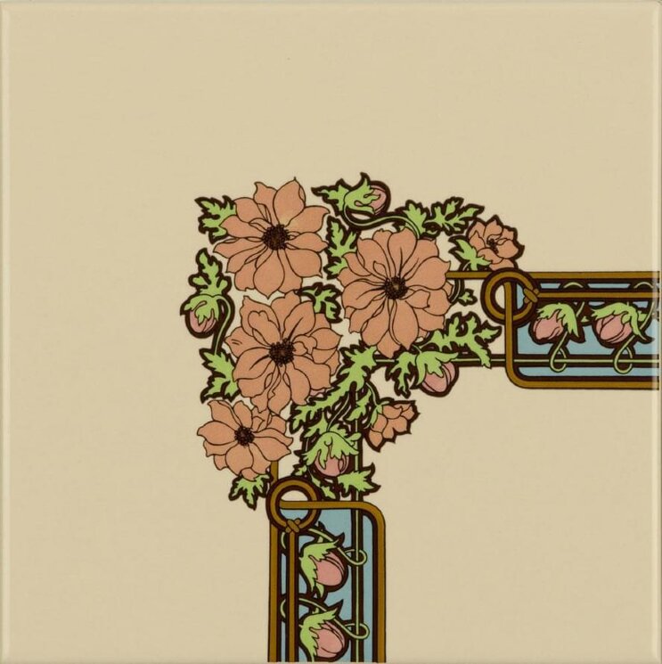 Декор Evening Reverie Corner Tile 15.2x15.2 Artworks Colonial White Original Style з колекції Artworks Colonial White Original Style