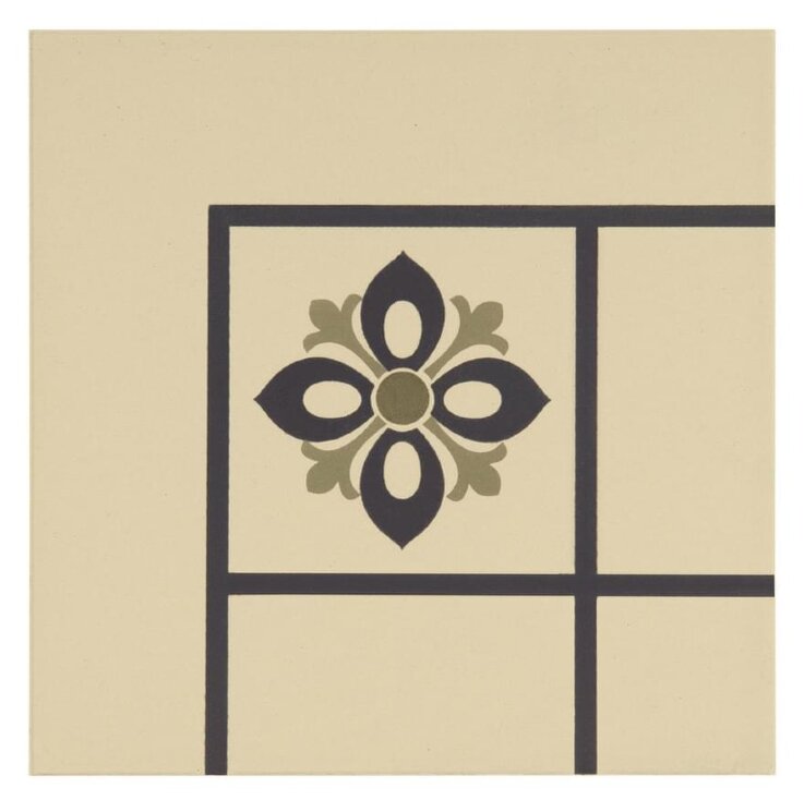 Декор Bohemia Corner Dublin Khaki And Dark Blue On White 15.1x15.1 Odyssey Original Style з колекції Odyssey Original Style