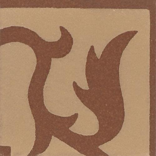 Вставка Lansdowne Corner Buff On Red 2.4x2.4 Victorian Floor Tiles Original Style з колекції Victorian Floor Tiles Original Style