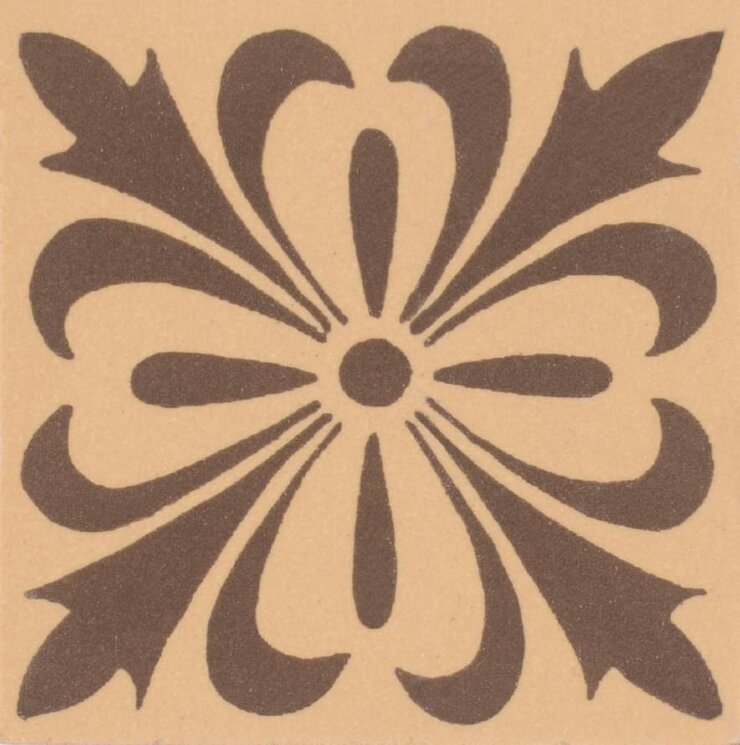 Вставка Cardigan Brown On Buff 5.3x5.3 Victorian Floor Tiles Original Style з колекції Victorian Floor Tiles Original Style